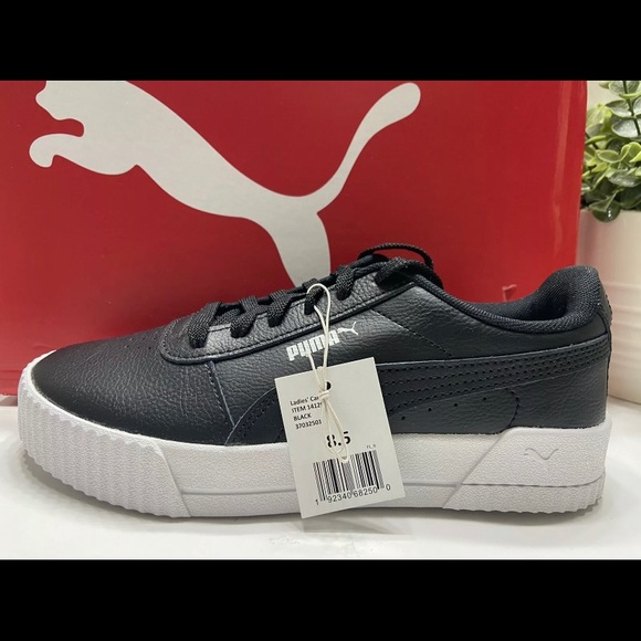 NEW Puma Women's Carina Low Top Lace Up Shoes Sneakers Black Size 8.5 - Picture 7 of 9